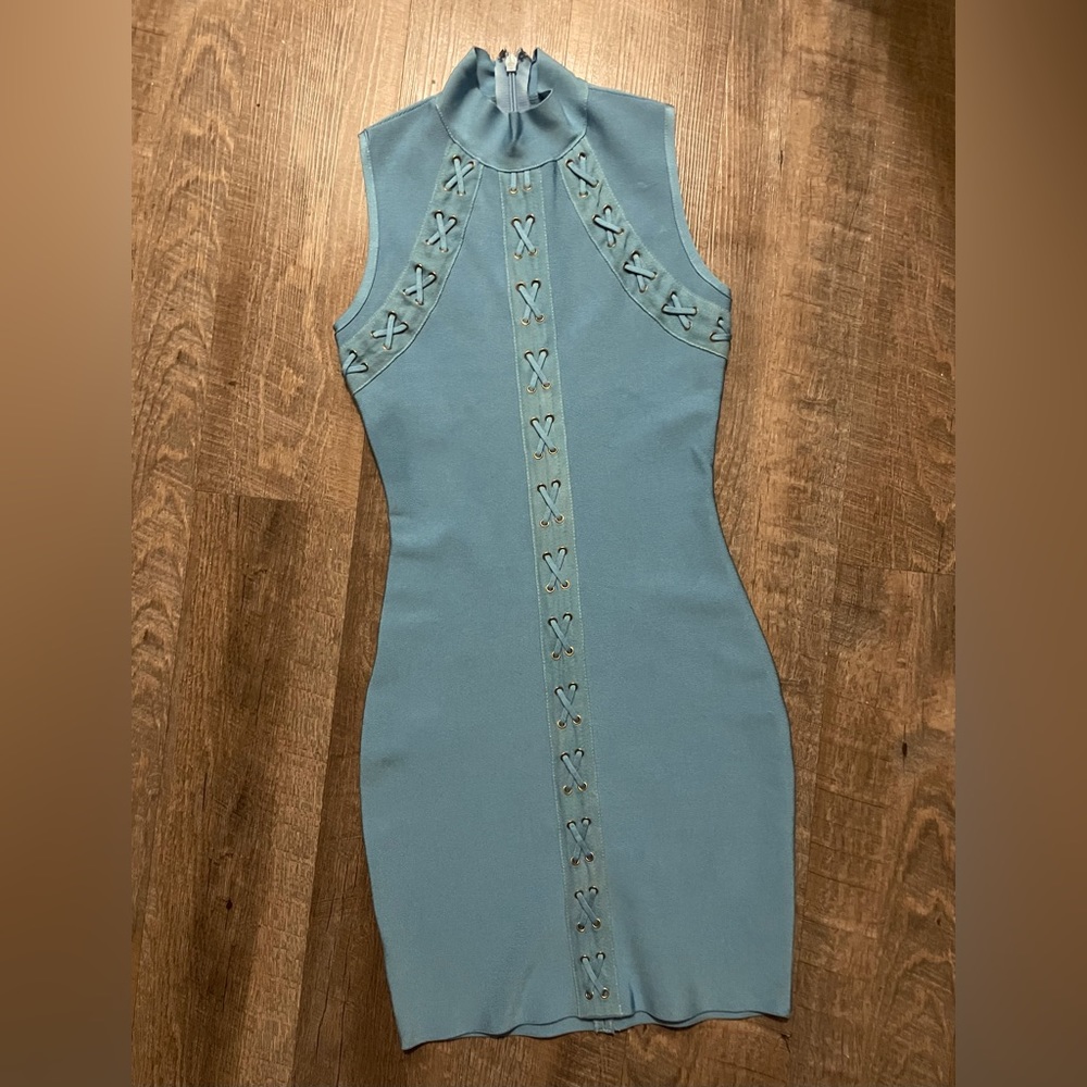 New Luxury Shaping Bandage Dress Blue L